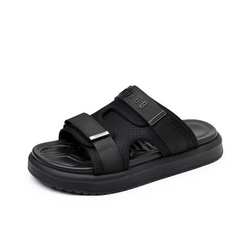 GESENLANG Slip Resistant Cushioning Slide Slippers Men's Black-0