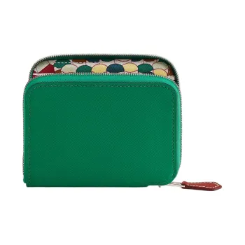HERMES Silk'In Epsom With Barenia Calfskin Coin Purses Wallets Women's Jade Green/Mist Blue