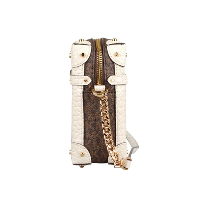 MICHAEL KORS MICHAEL KORS Handbag Collection Heodora PVC Box Bag, Shoulder Bag Women's Brown & Ecru-3