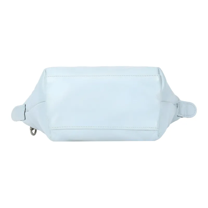 LONGCHAMP Sheepskin Short Handle Dumpling Bag, Shoulder Bag, Crossbody Bag, Handbag Mini Women's Sky Blue-5
