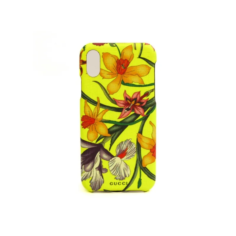 GUCCI PVC Material Floral Pattern Phone Cases Compatibility With IPhone X Refreshing-0