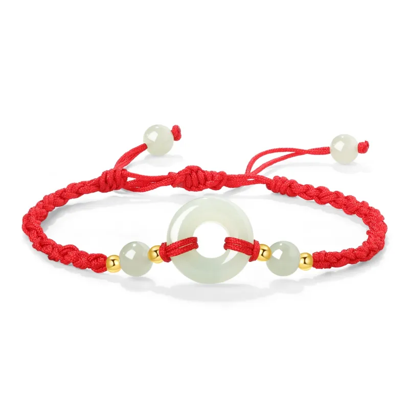 D.Get Hetian Jade Bracelets Pale Greenish White Jade Unisex-4