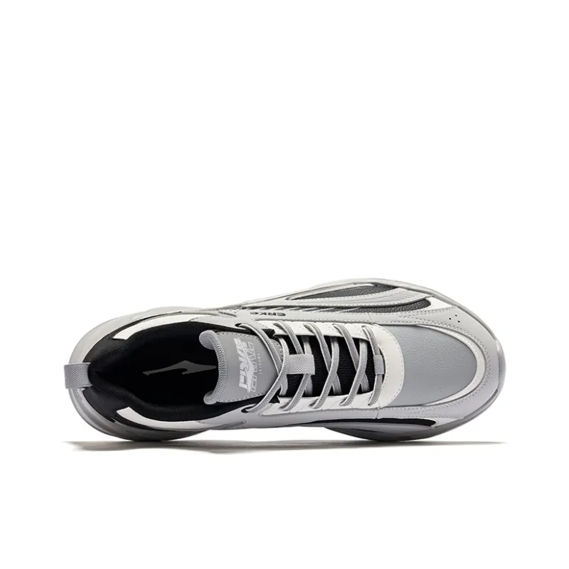 Erke Running Shoes Men Low Top Mist Gray, Jet Black-2