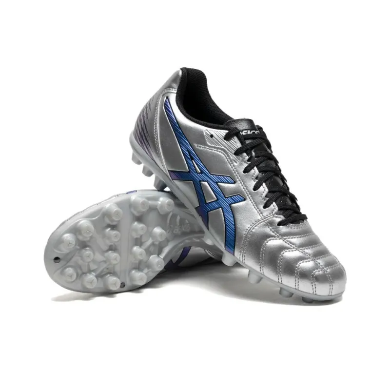 Asics Ds Light Club Lightweight And Wear resistant Soccer Shoes Unisex Silver Blue-2