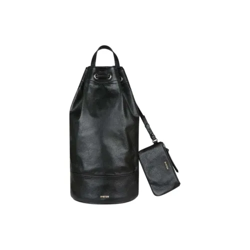System Cow Leather Backpack Women's Black