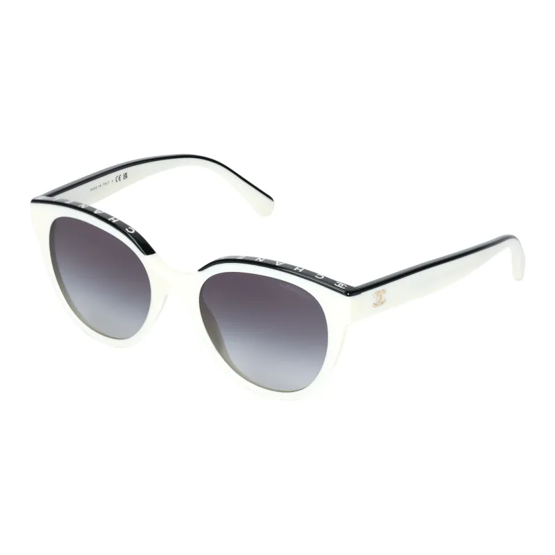 CHANEL Acetate Butterfly Sunglasses Women's White-0
