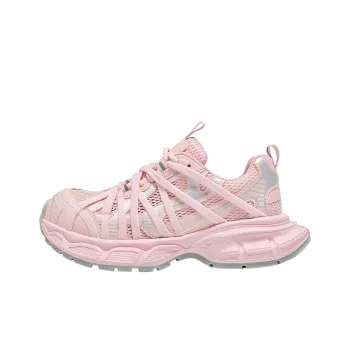 LOMOQUEEN Breathable Low Top Chunky Sneakers Women's Pink Shadow Gale