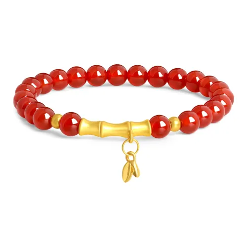 Lao Feng Xiang Bamboo Good Luck Solid Gold Priced In Gram Gold Bracelet Women's