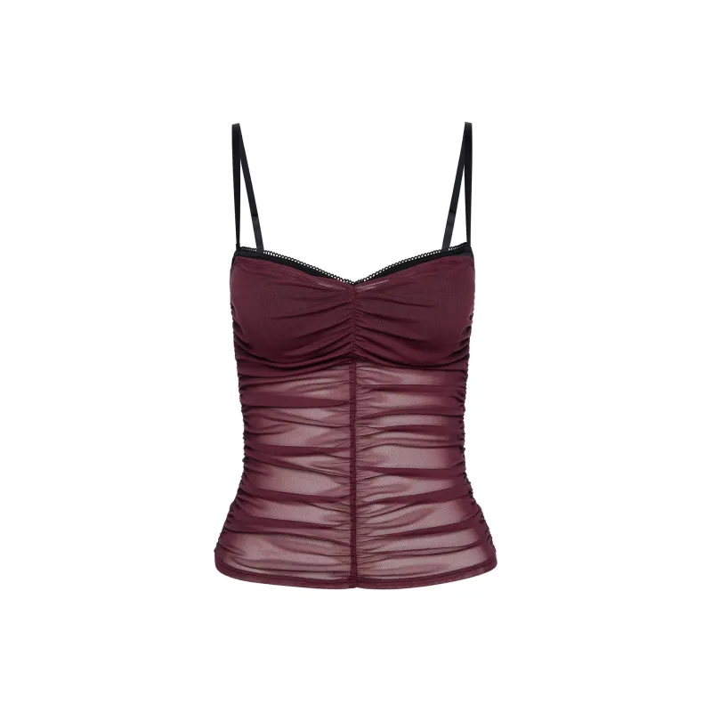 Miaou RENZO TUBE TOP Camisole Women's Reddish Brown-0