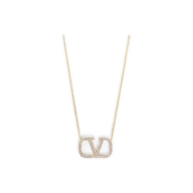 Valentino Brass, Glass Necklaces Unisex Gold-0