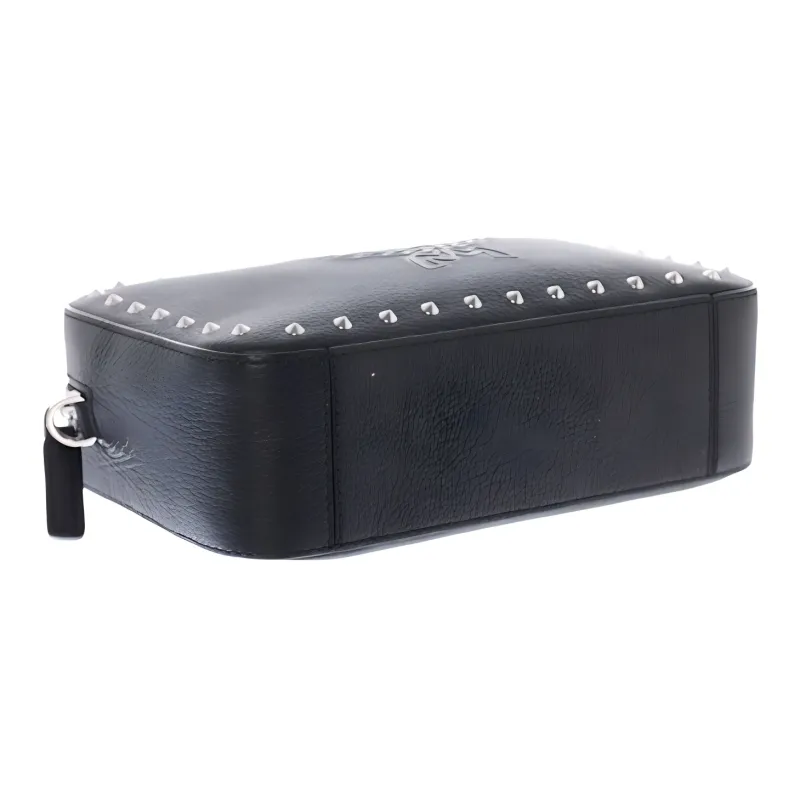 MCM Cow Leather Camera Crossbody Bag Shoulder Bag Regular Women's Black-3