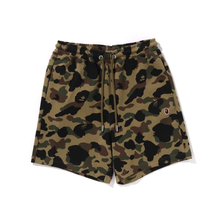 A BATHING APE 1st Camo Jacquard One Point Relaxed Fit Sweat Shorts-0