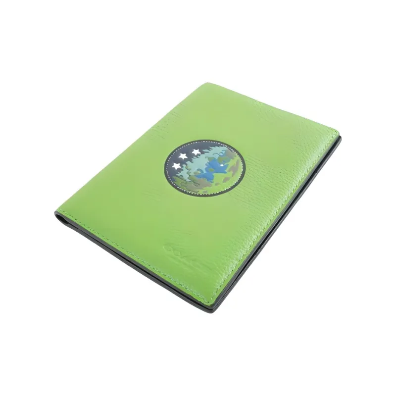COACH Leather Passport Holder Mini Unisex Green-1