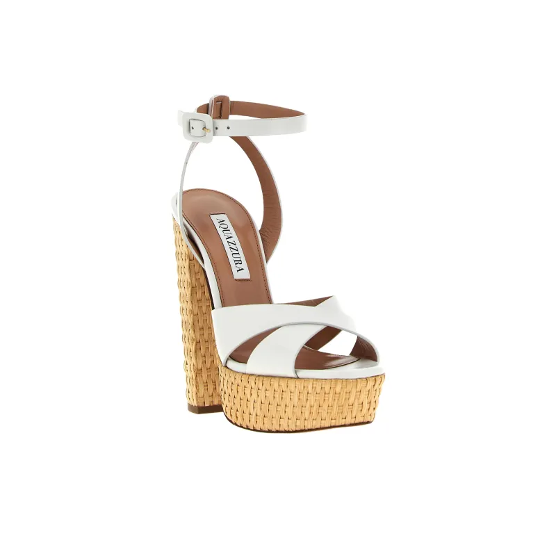 AQUAZZURA Sunseeker One Strap Sandals 14cm Women's White-1