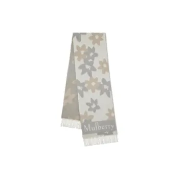 Mulberry Wool Knit Scarves Women's Light Gray