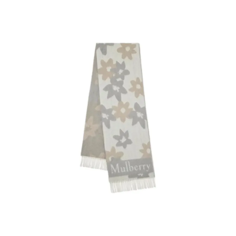 Mulberry Wool Knit Scarves Women's Light Gray-0