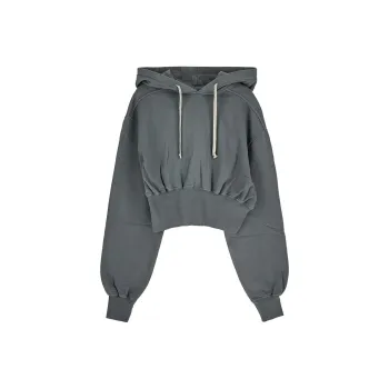 Rick Owens DRKSHDW Tatlin Drawstring Cropped Hoodie