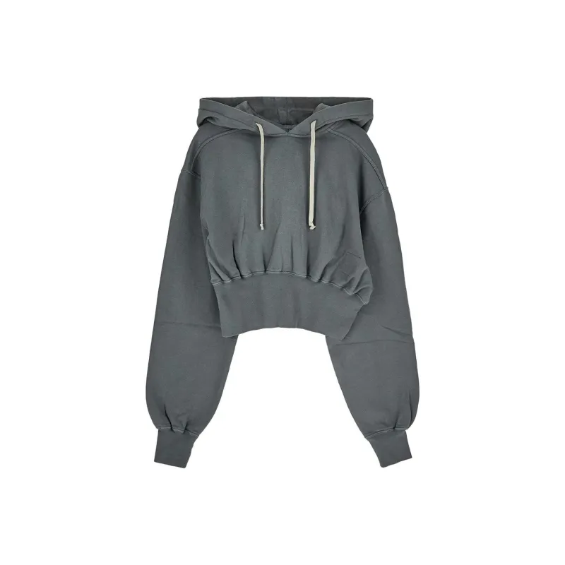 Rick Owens DRKSHDW Tatlin Drawstring Cropped Hoodie-0