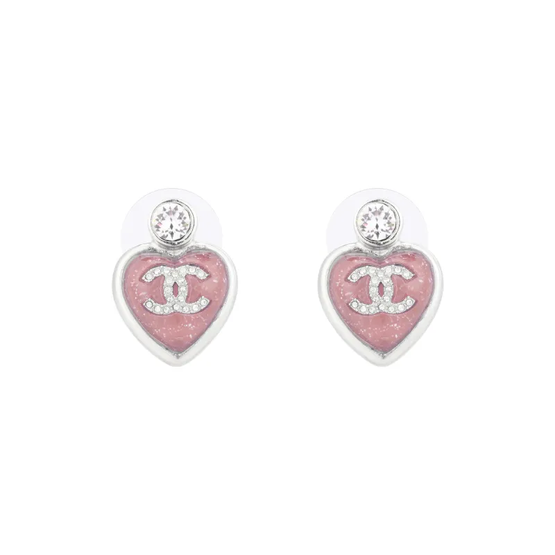 CHANEL Metal Stud Earrings Women's Silver-0