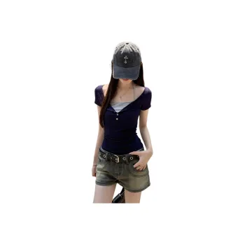 Si Bei'er T Shirt Women's Navy Blue
