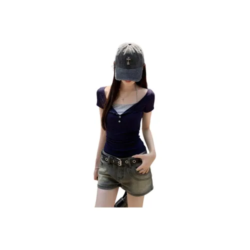 Si Bei'er T Shirt Women's Navy Blue