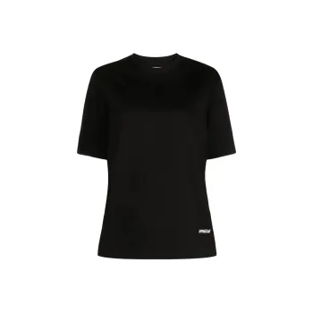 JIL SANDER Logo plaque Cotton T shirt