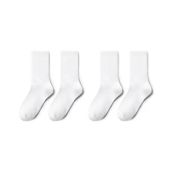 PLAN IN Mid Calf Socks Unisex Gift Box Set Combo Set White