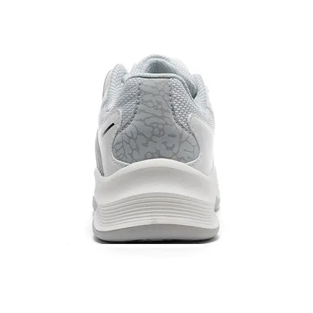 Warrior Anti Slip And Wear Resistant Height Increasing Low Top Skateboard Shoes Unisex Gray White-3