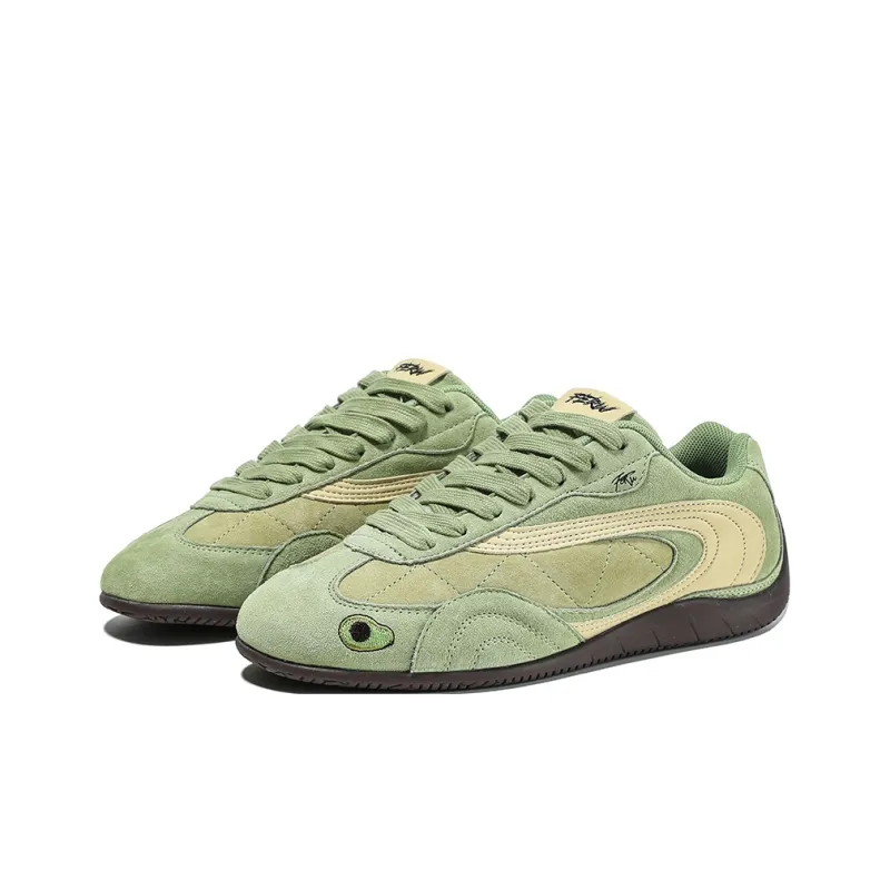 FERW Pistache Slip Resistant And Abrasion Resistant Coverage Low Top German Army Trainers Unisex Avocado Green-1