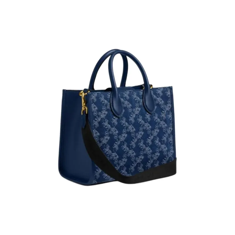 COACH Ace Fabric Tote Bag, Shopping Bag, Shoulder Bag, Crossbody Bag, Handbag Medium Size Women's Dark Blue-1