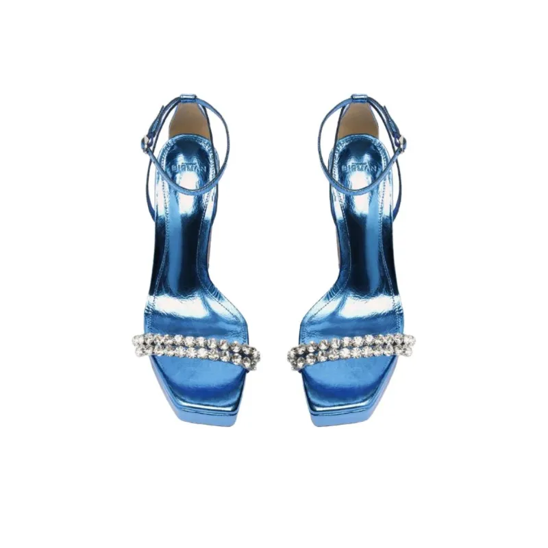 Alexandre Birman Lenny One Strap Sandals 12cm Women's Blue-3