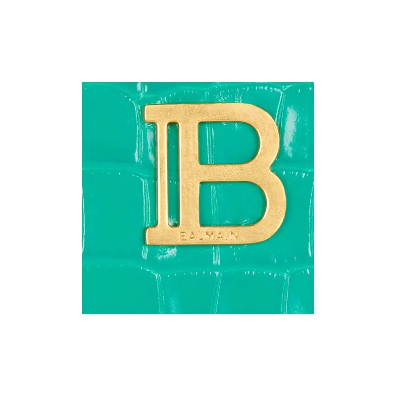 BALMAIN B-BUZZ Calfskin Wallet Women's Green-3