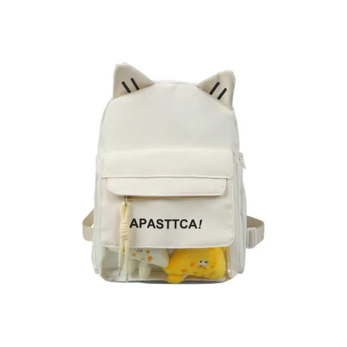 MINIPUDING Nylon Backpack Unisex White/Blue/Black/Pink