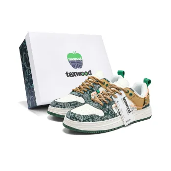 TEXWOOD Chinese Style Blue And White Porcelain Collection Low Top Skateboard Shoes Men's