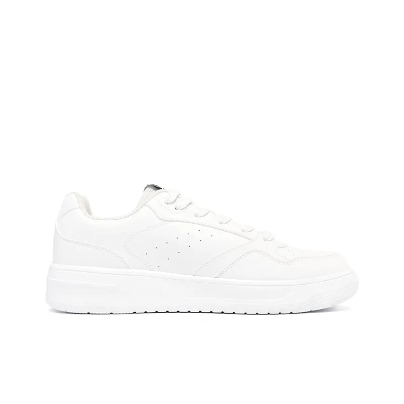 QIAODAN Non slip Lightweight Low Top Skateboard Shoes Men's White-1