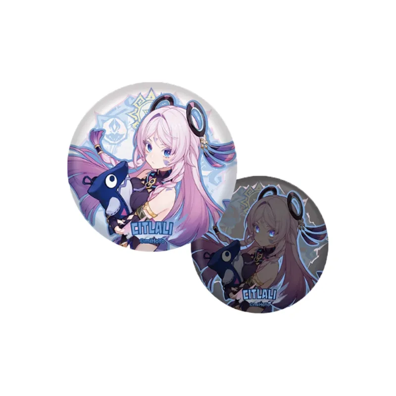 GenShin Marlene Kinich Kazine Shinoning Nata Theme Collection Figure Print Oloren Chaska Genshin Badges-7