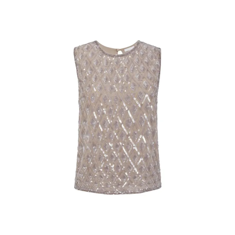 PAROSH Tank Tops Women's Beige-0