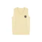 Yellow Knitted Fabric Tank Top with S Letter Badge