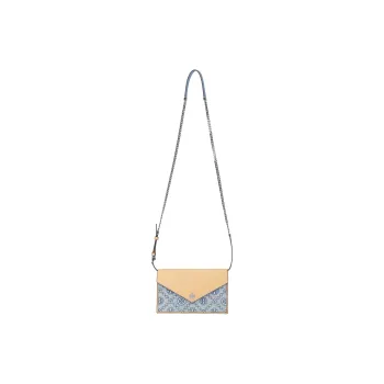TORY BURCH T Monogram Cotton Shoulder Bag, Crossbody Bag, Wallet Mini Women's Blue & Khaki