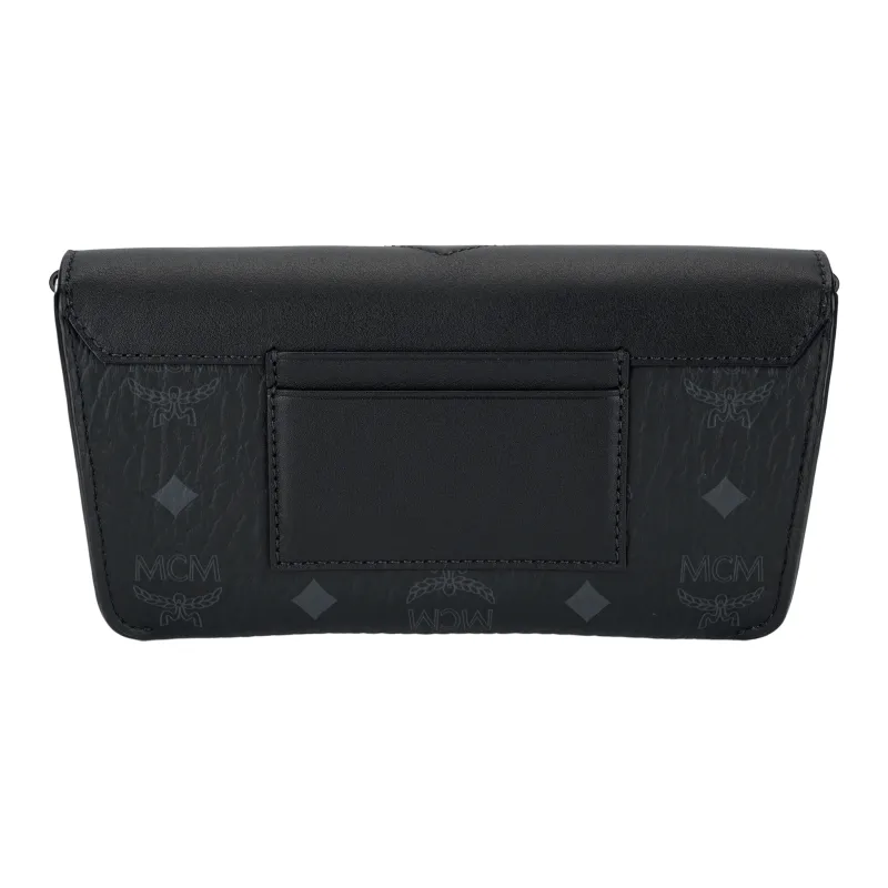 MCM Artificial Leather One Shoulder Crossbody Clutch Trumpets Unisex Black-2