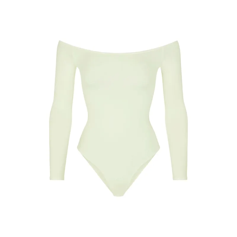 SKIMS ESSENTIAL OFF THE SHOULDER BODYSUIT Jumpsuit Women's PISTACHIO/Happy Fruit-0