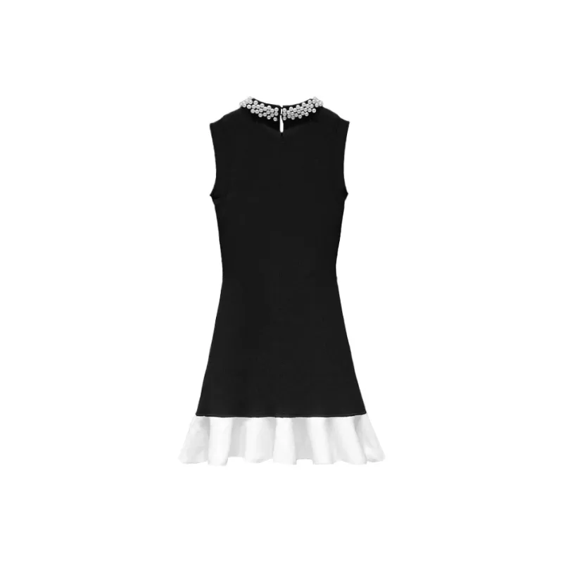 PAZZO Chanel Inspired Sleeveless Dress Women's Black White-1