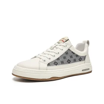 HR Height Increasing Low Top Skateboard Shoes Men's White Gray