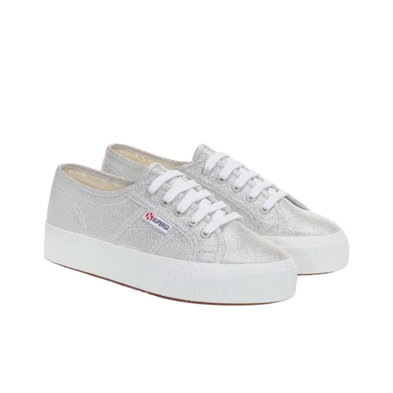 SUPERGA Abrasion Resistant Low Top Skateboard Shoes Women's Silver-1