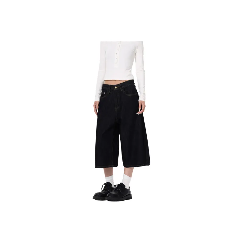 NVRFRGT Denim Shorts Unisex Original Denim Black-0