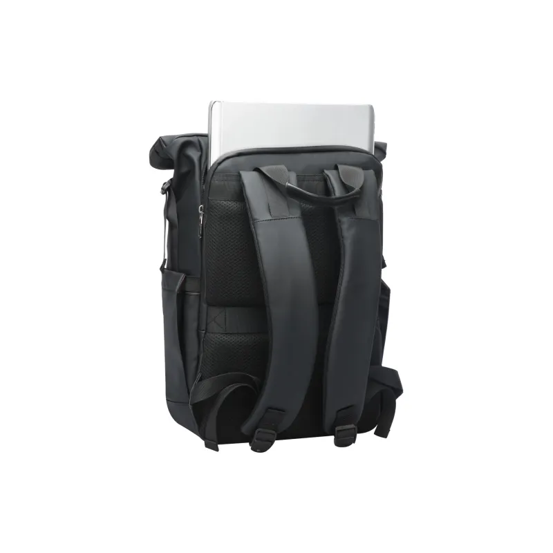 BOPAI Fabric, Synthetic Leather Backpack Unisex Black/Ideal White/Sand Lime-16