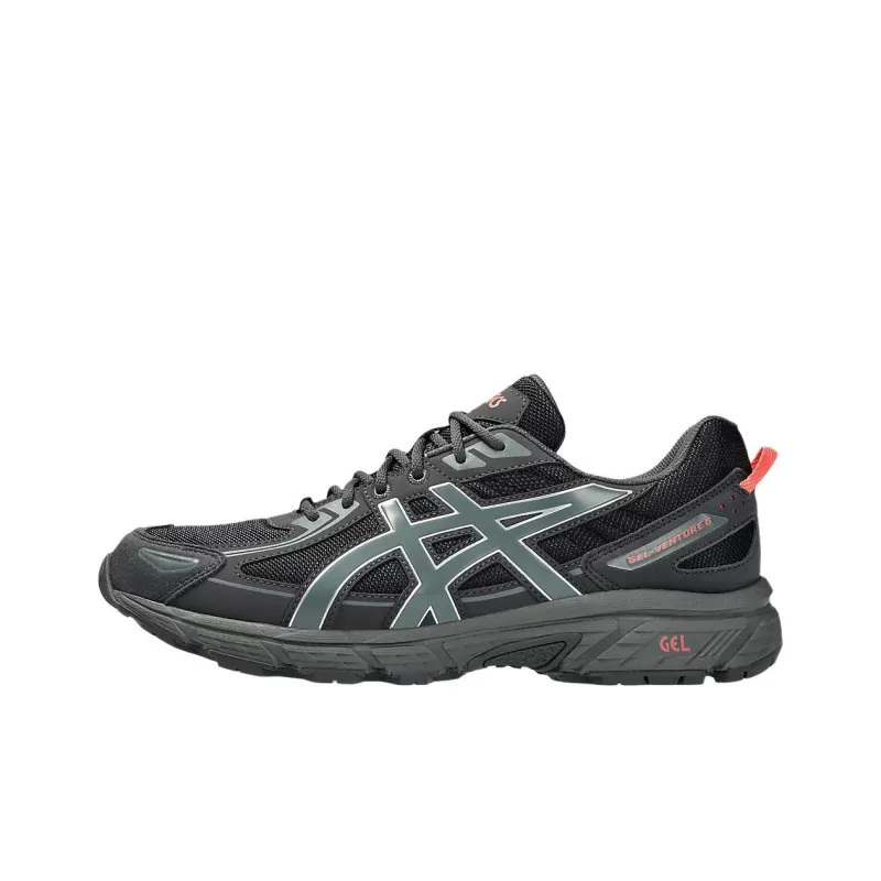 Asics Gel Venture 6 Cushioning, Wear Resistant Low Top Running Shoes Unisex Black Green-0