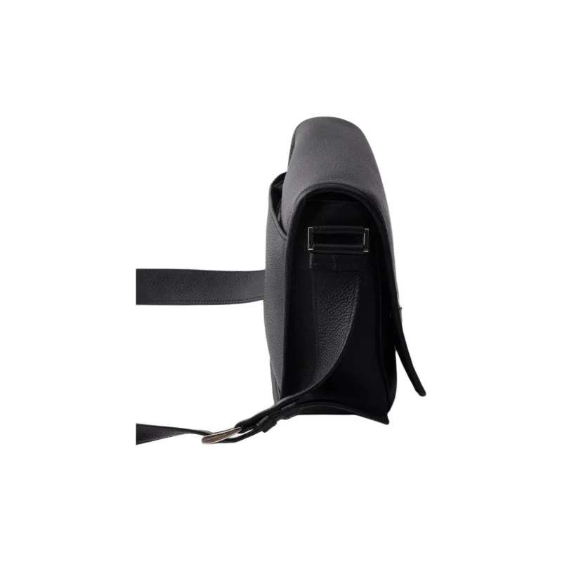 PRADA Calfskin Shoulder Bag Men's Black-3