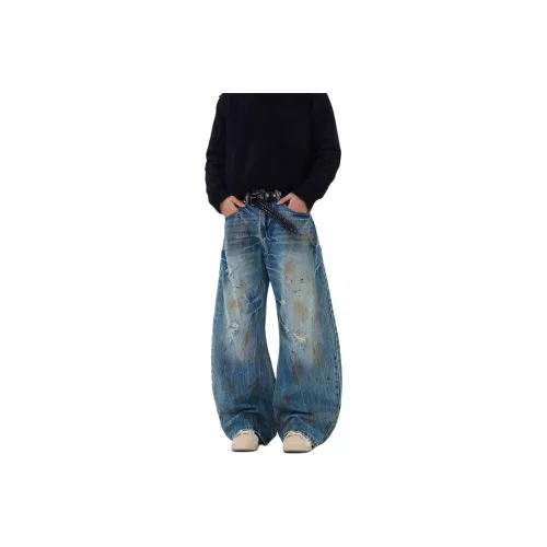 DUATOGE Jeans Men's Vintage Blue 