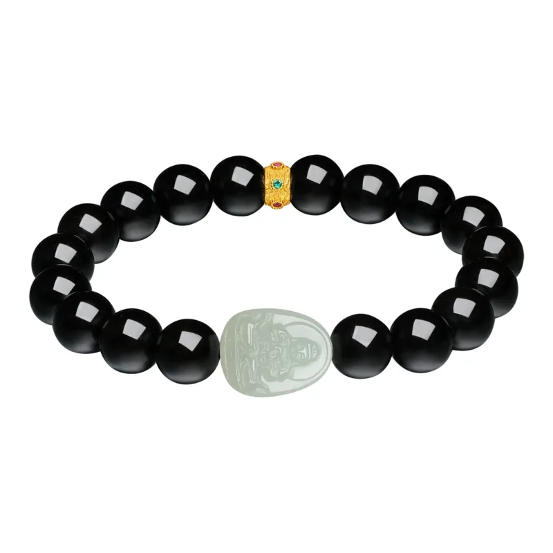 Century Edge Jewelry Hetian Jade Bracelets Pale Greenish White Jade Unisex-2